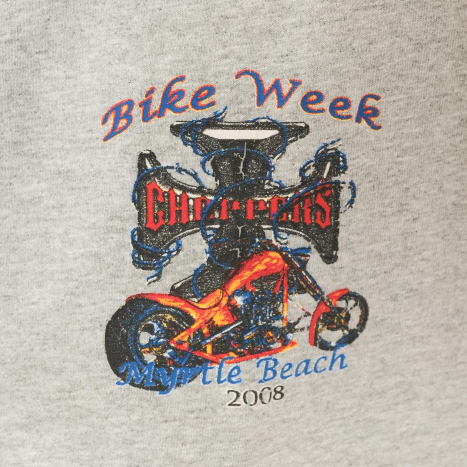 2000s Delta Myrtle Beach Bike Week Chopper Graphic Tee Heather Grey Large L