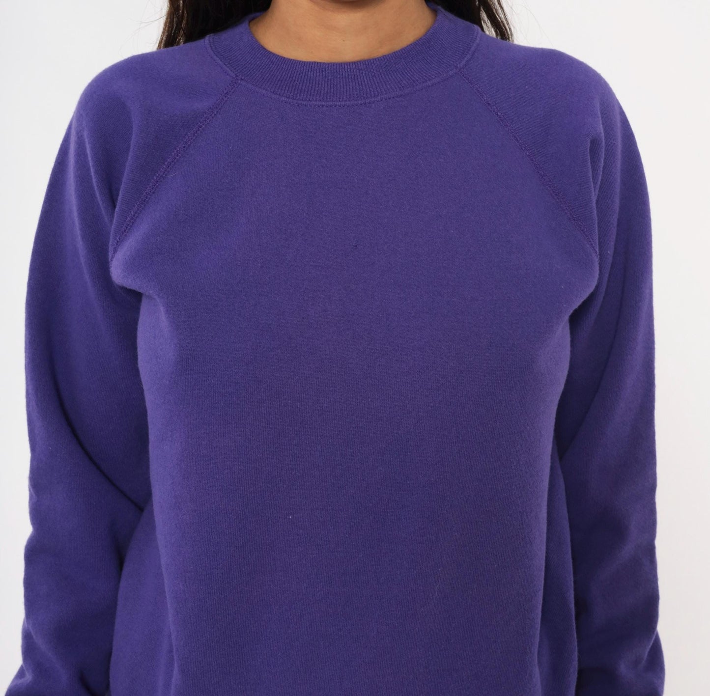 90s Hanes Sport Purple Crewneck Sweatshirt Raglan Sleeve Small S