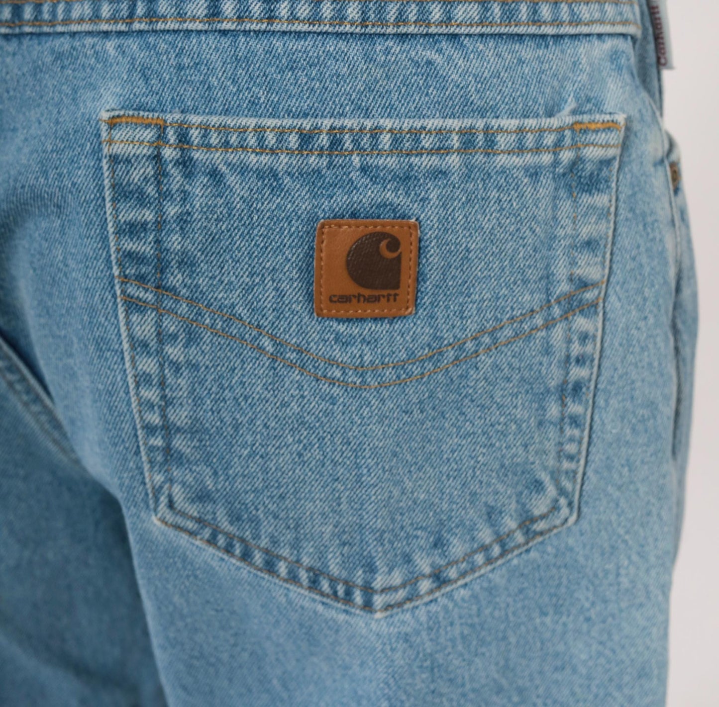 Carhartt Light Wash Denim Jeans 2000s Relaxed Straight Leg Cotton Workwear Extra Large XL