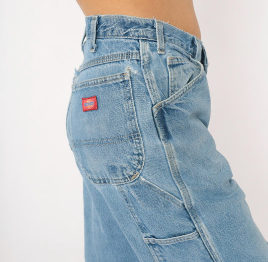 Dickies Carpenter Jeans 2000s Light Wash Straight Leg Workwear Denim Medium M