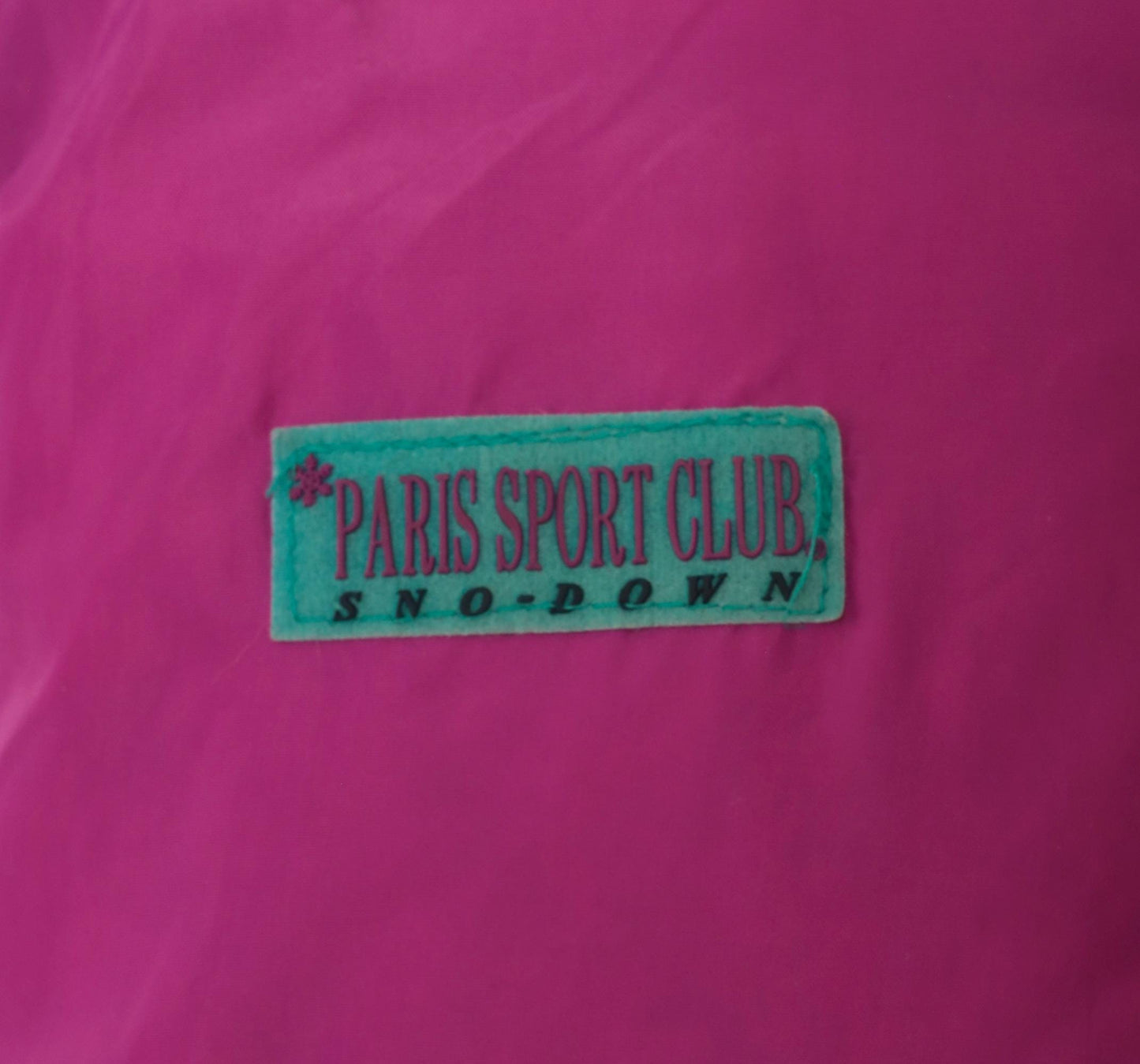 90s Paris Sport Club Reversible Down Puffer Jacket Teal Magenta Medium M
