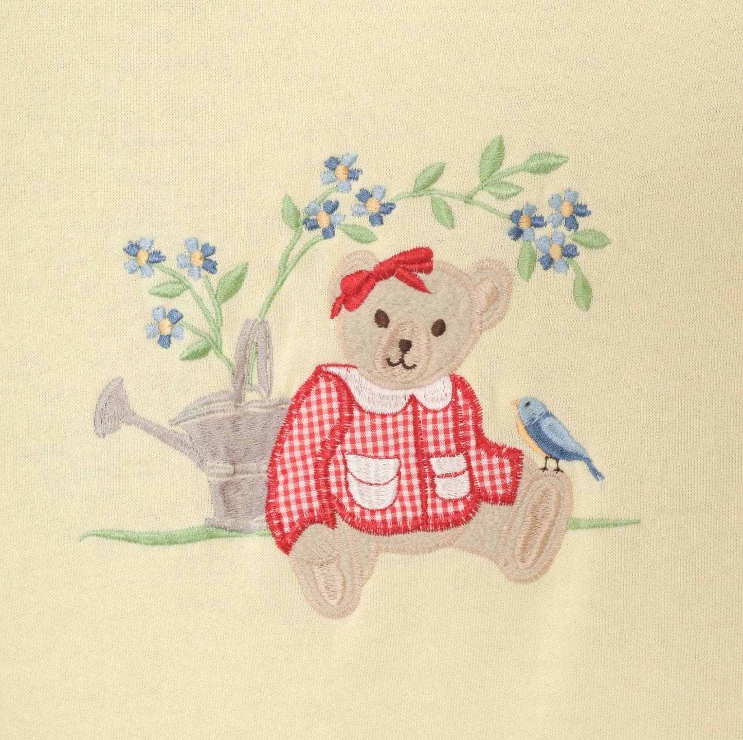 90s Classic Elements Teddy Bear Embroidered Sweatshirt Butter Yellow Crewneck Large L