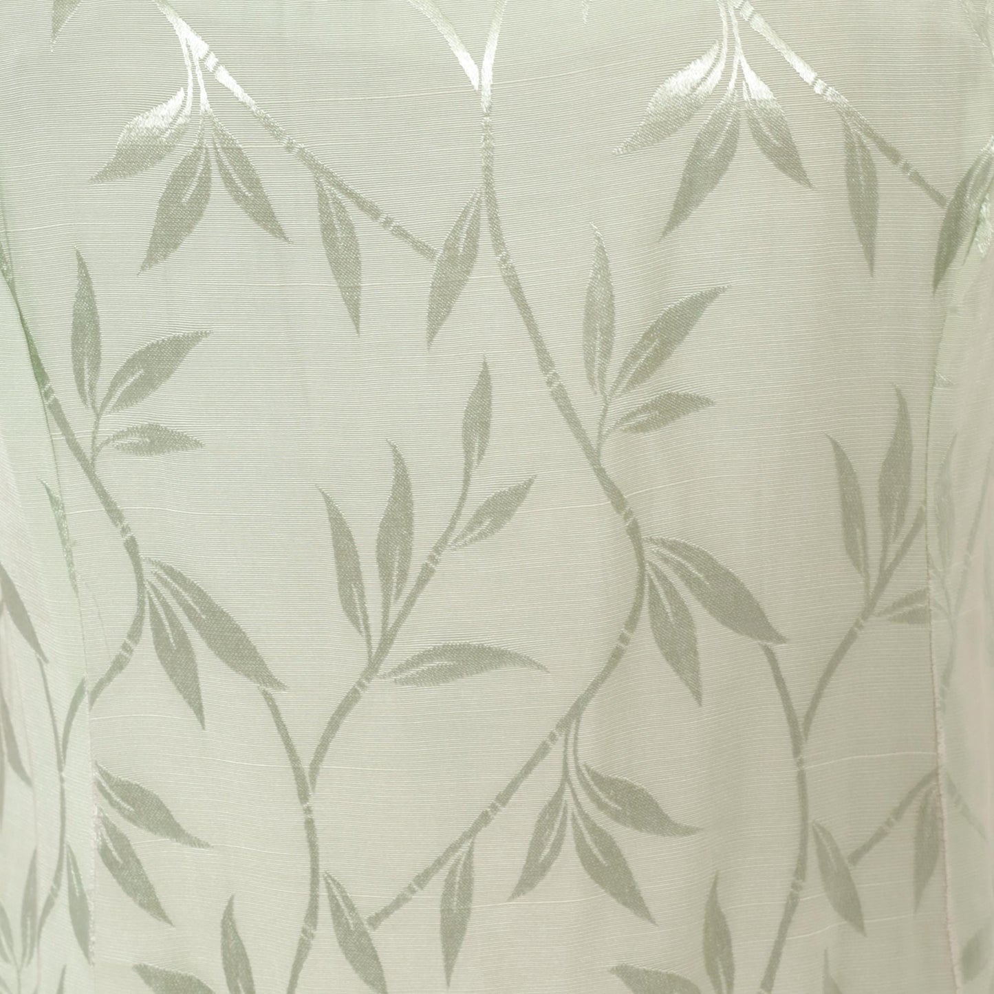90s Sage Green Leaf Print Maxi Dress Sleeveless Scoop Neck Column Slit Ankle Large L