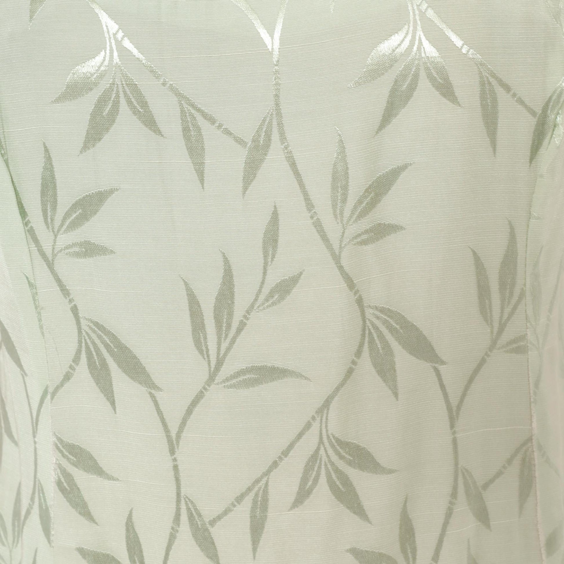 90s Sage Green Leaf Print Maxi Dress Sleeveless Scoop Neck Column Slit Ankle Large L