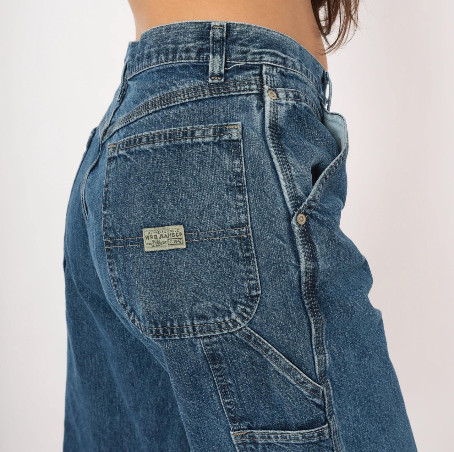 Wrangler Carpenter Jeans 2000s Medium Wash Straight Leg Cotton Denim 30x32