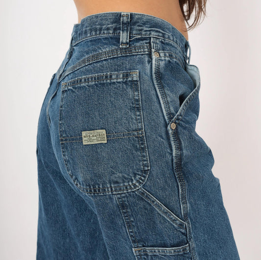 Wrangler Carpenter Jeans 2000s Medium Wash Straight Leg Cotton Denim 30x32