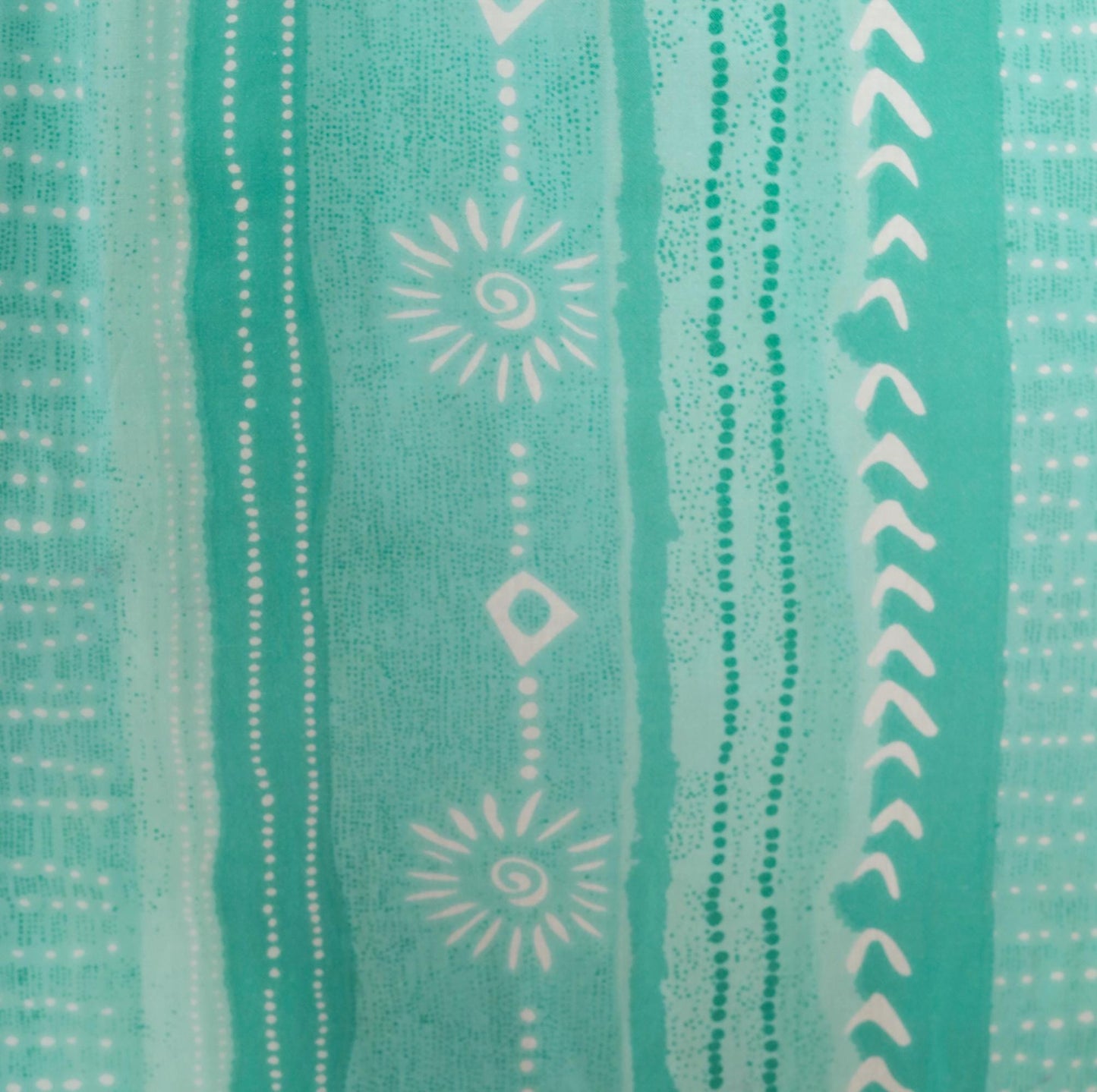 80s Styled By Saybury Teal Block Print Cotton Muumuu Midi Dress Plus Size 1X