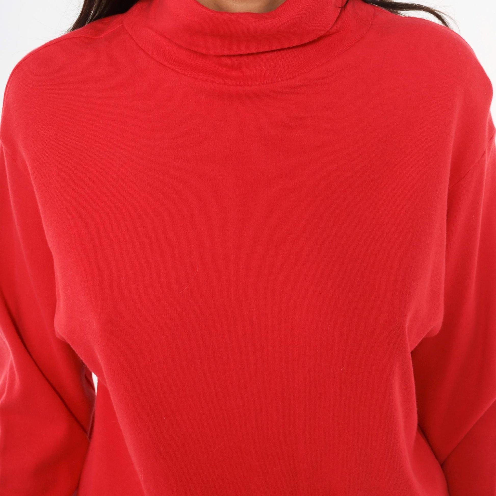 90s The Eagle's Eye Red Turtleneck Cotton Pullover Tunic Large XL