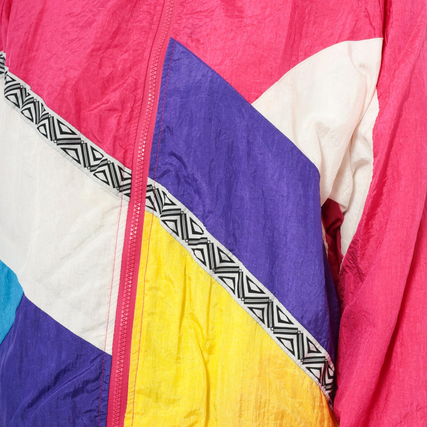 90s Longstreet Colorblock Windbreaker Hot Pink Purple Yellow Teal Small