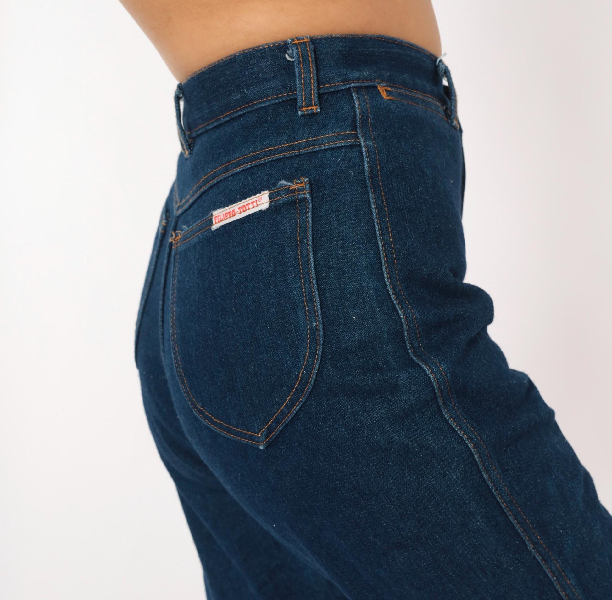 80s Filippo Totti High Waisted Dark Denim Jeans Tapered Leg Navy Small