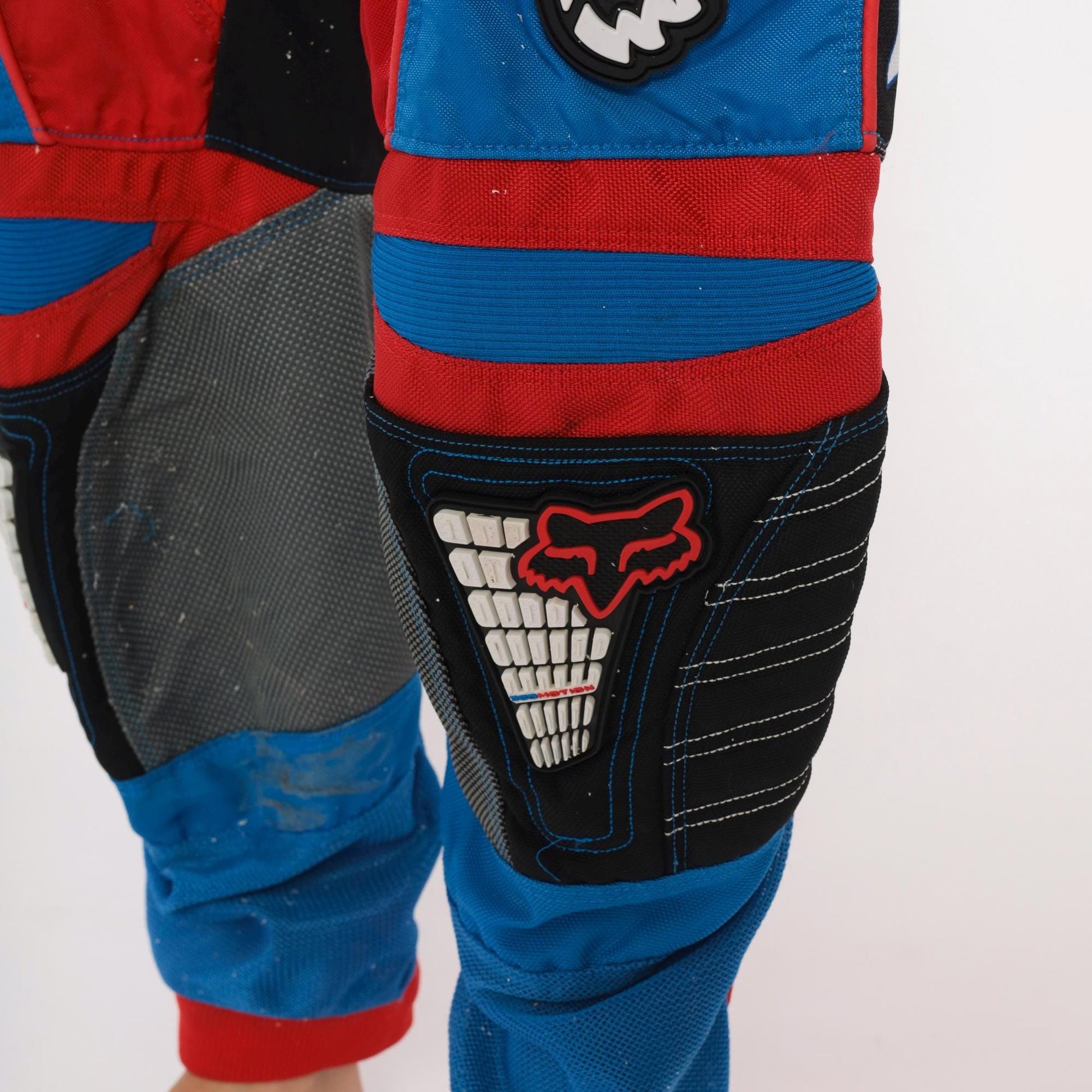 90s Fox Racing Motocross Pants Blue Red Black Colour-Block MX Trousers Large