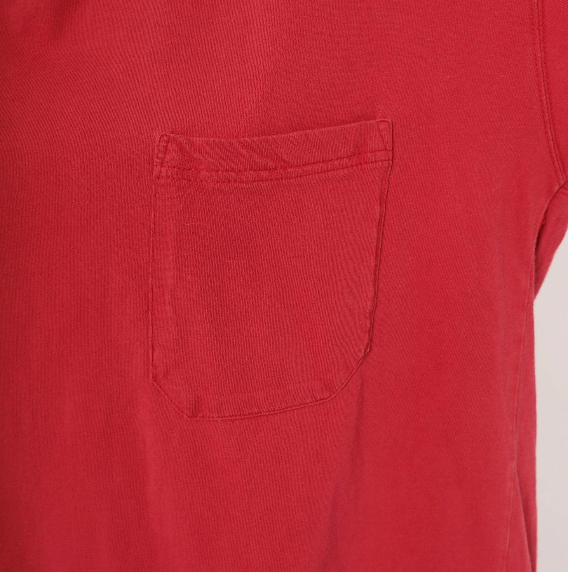 90s American Eagle Red Pocket Tee Cotton Crew Neck Large L