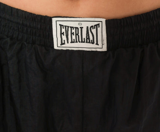 90s Everlast Black Nylon Track Pants Tapered Ankle Zip Medium M