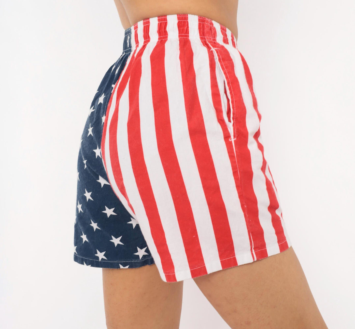 90s International Baggyz American Flag Shorts Stars Stripes Navy Small