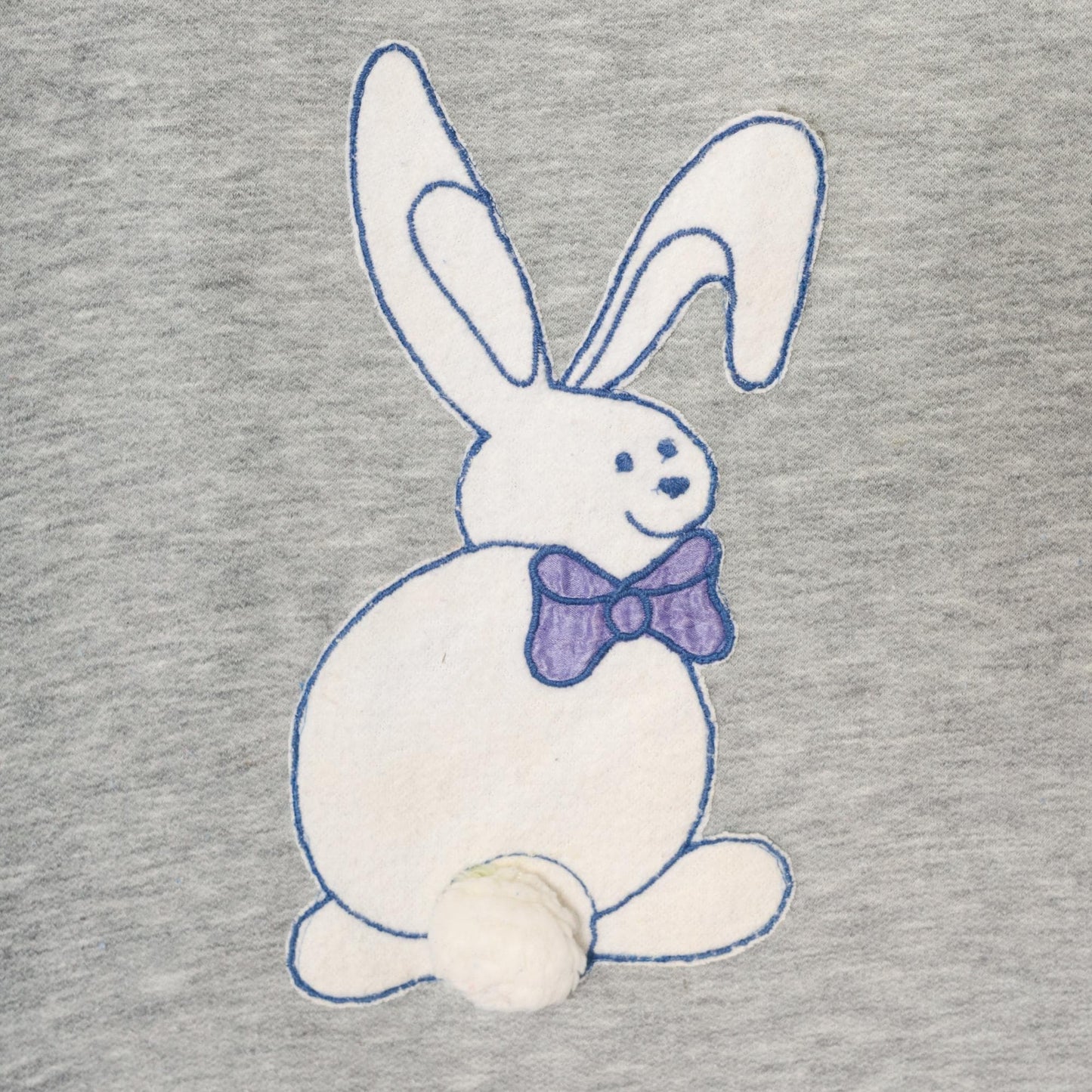 80s Kimberly Laine Bunny Applique Nightgown Grey Blue Colorblock Midi Large L