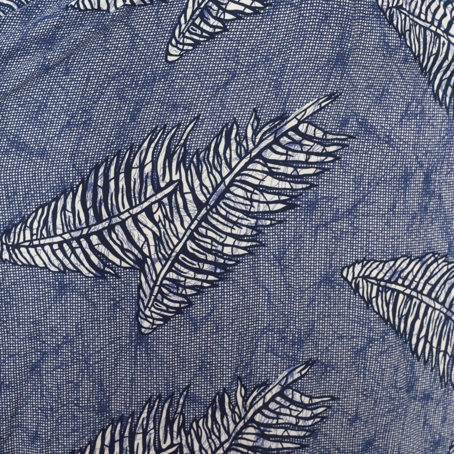 90s Kono Fern Leaf Wrap Dress Cobalt Navy Midi A-Line Small S