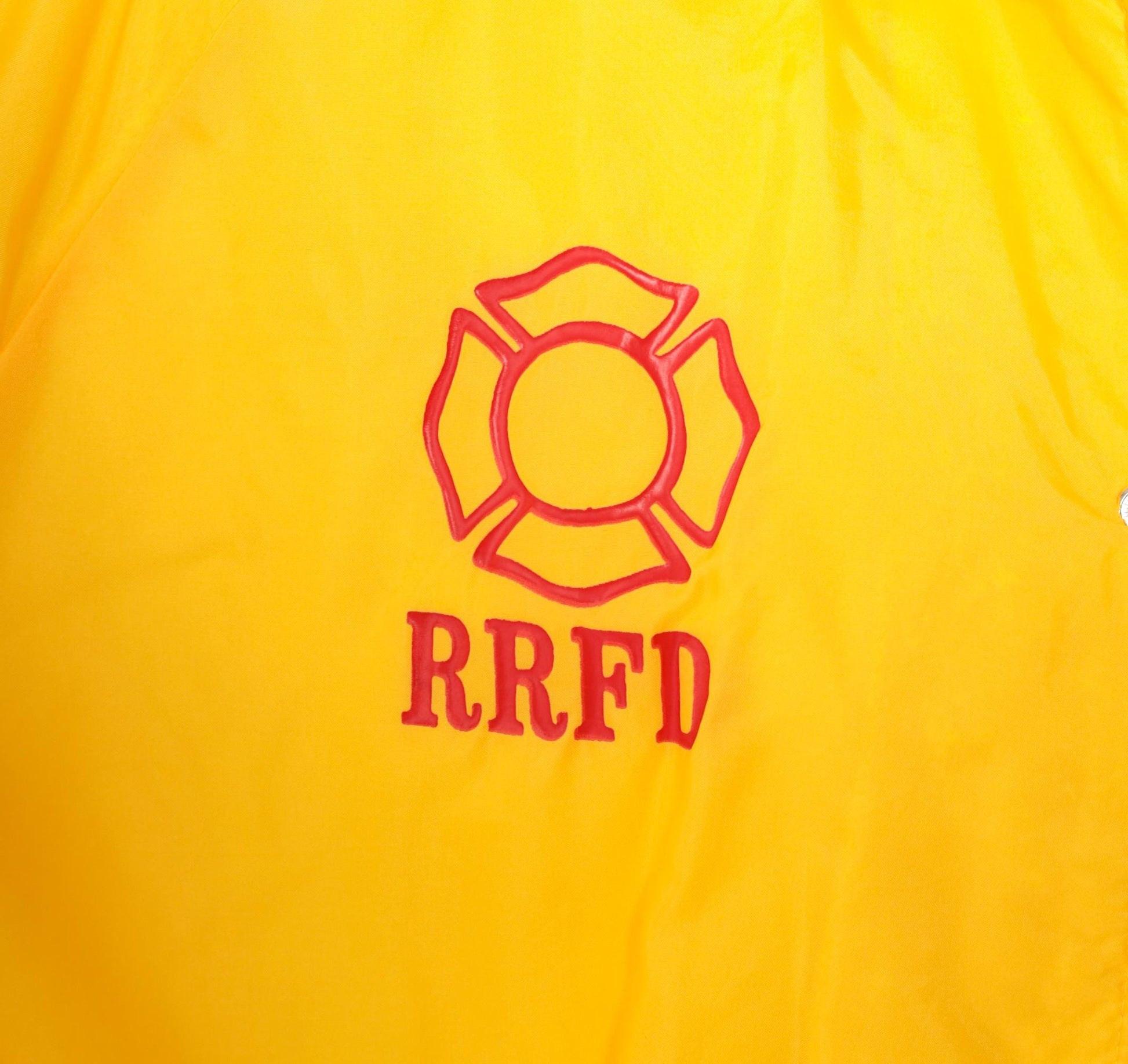 80s Rio Rico Fire Department Coach Jacket Yellow Nylon Windbreaker Extra Large XL