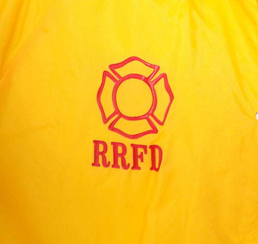 80s Rio Rico Fire Department Coach Jacket Yellow Nylon Windbreaker Extra Large XL