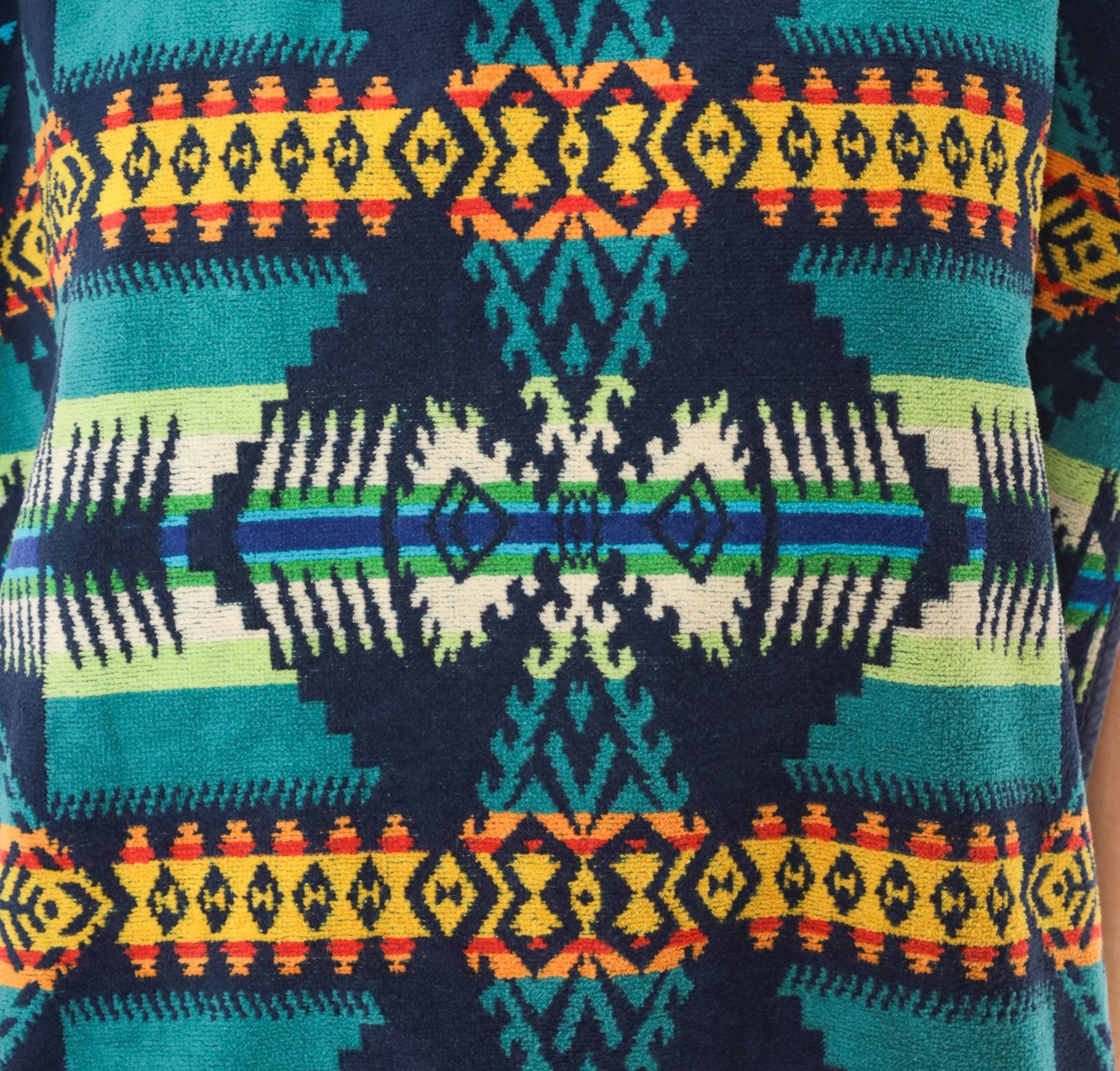 90s Pendleton Hooded Poncho Southwestern Geometric Print Cotton Small Medium