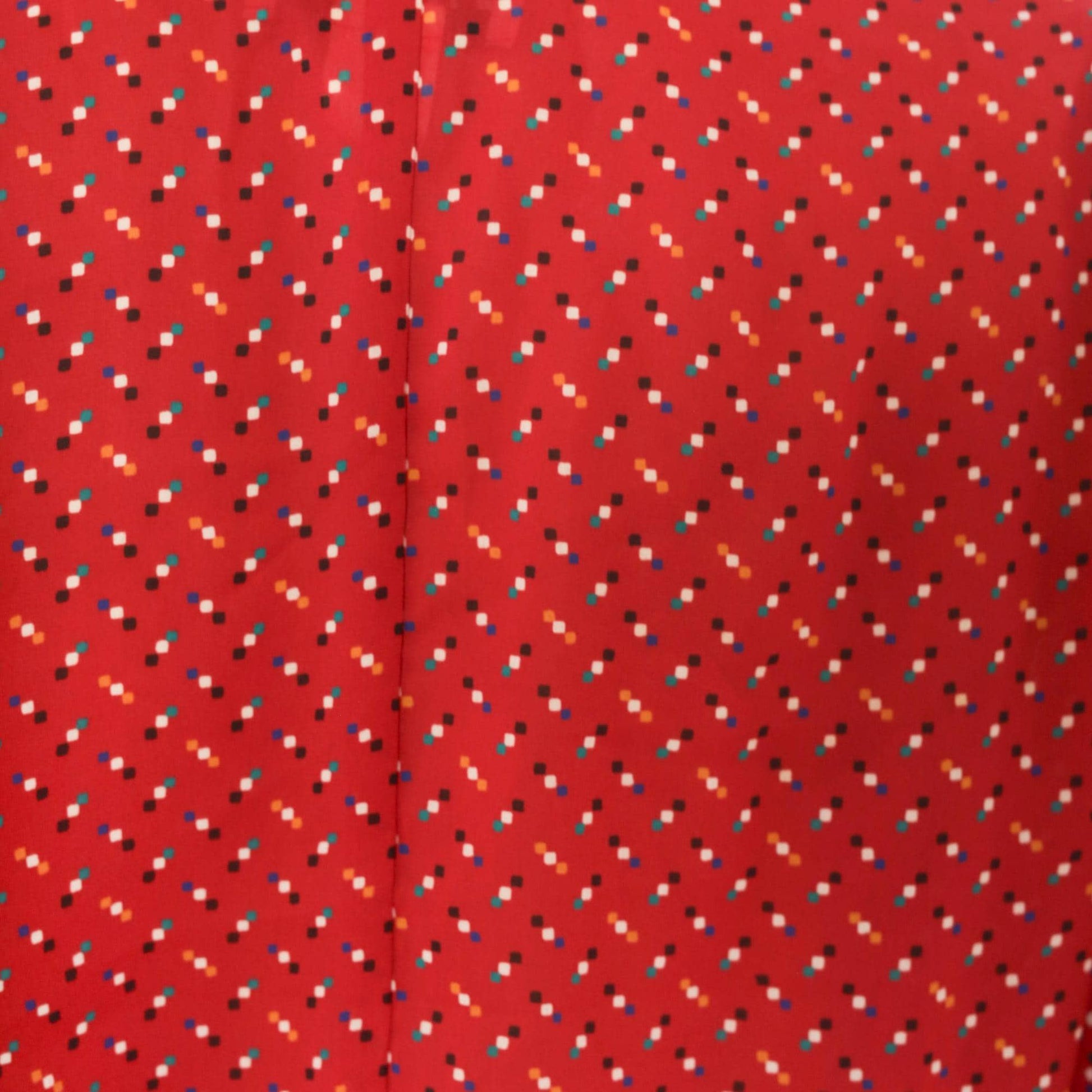 80s Virgo Il Burgundy Wrap Dress Dotted Print Knee-Length V-Neck Extra Large