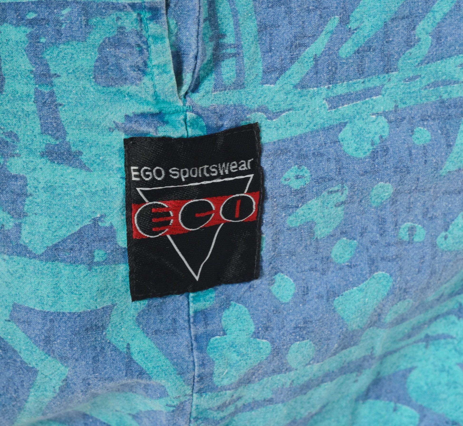 90s Ego Sportswear Tribal Joggers Teal Purple Abstract Geometric Medium