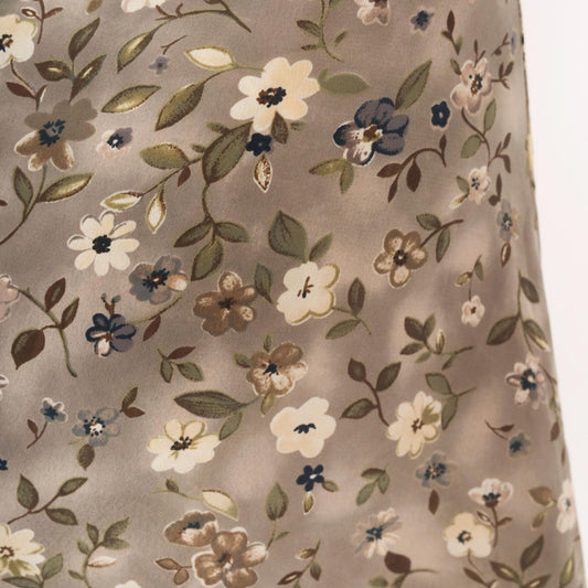 90s We Too Floral Mini Skirt Taupe Ditsy Print A-Line Small S