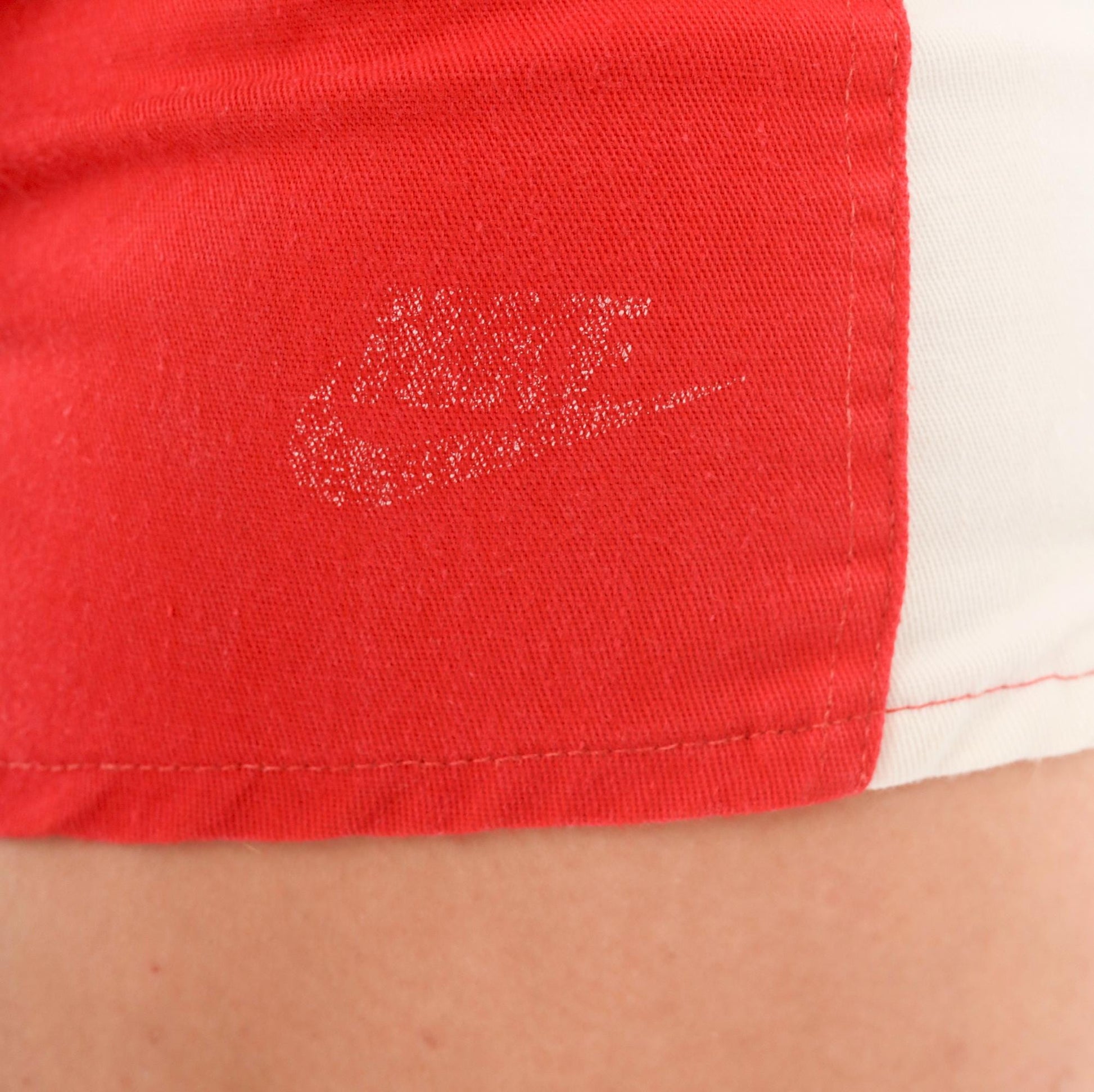 80s Nike Running Shorts Red White Stripe Cotton Athletic Extra Small XS