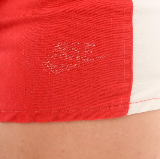 80s Nike Running Shorts Red White Stripe Cotton Athletic Extra Small XS