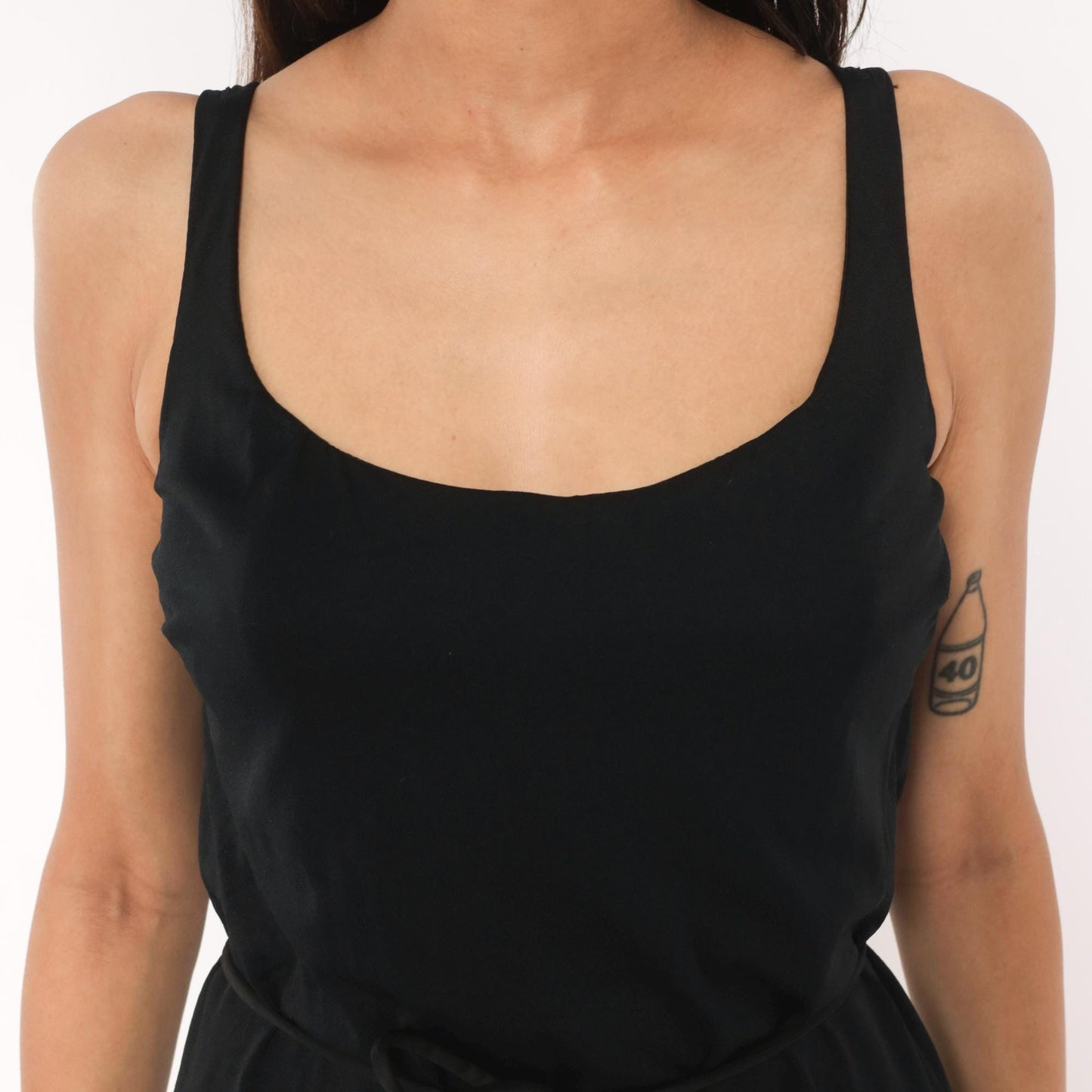 50s Cole of California Black One-Piece Swimsuit Fringe Skirted Medium M