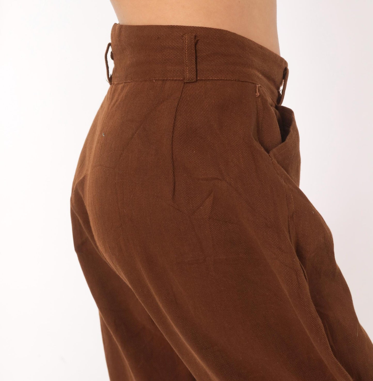 80s Brown Jodhpur Riding Pants High Waist Suede Knee Patch Medium M