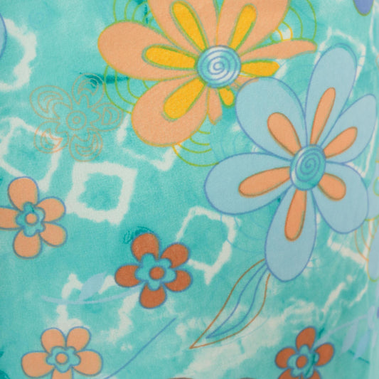 Y2K Millenium Psychedelic Handkerchief Midi Skirt Turquoise Floral Extra Large XXL