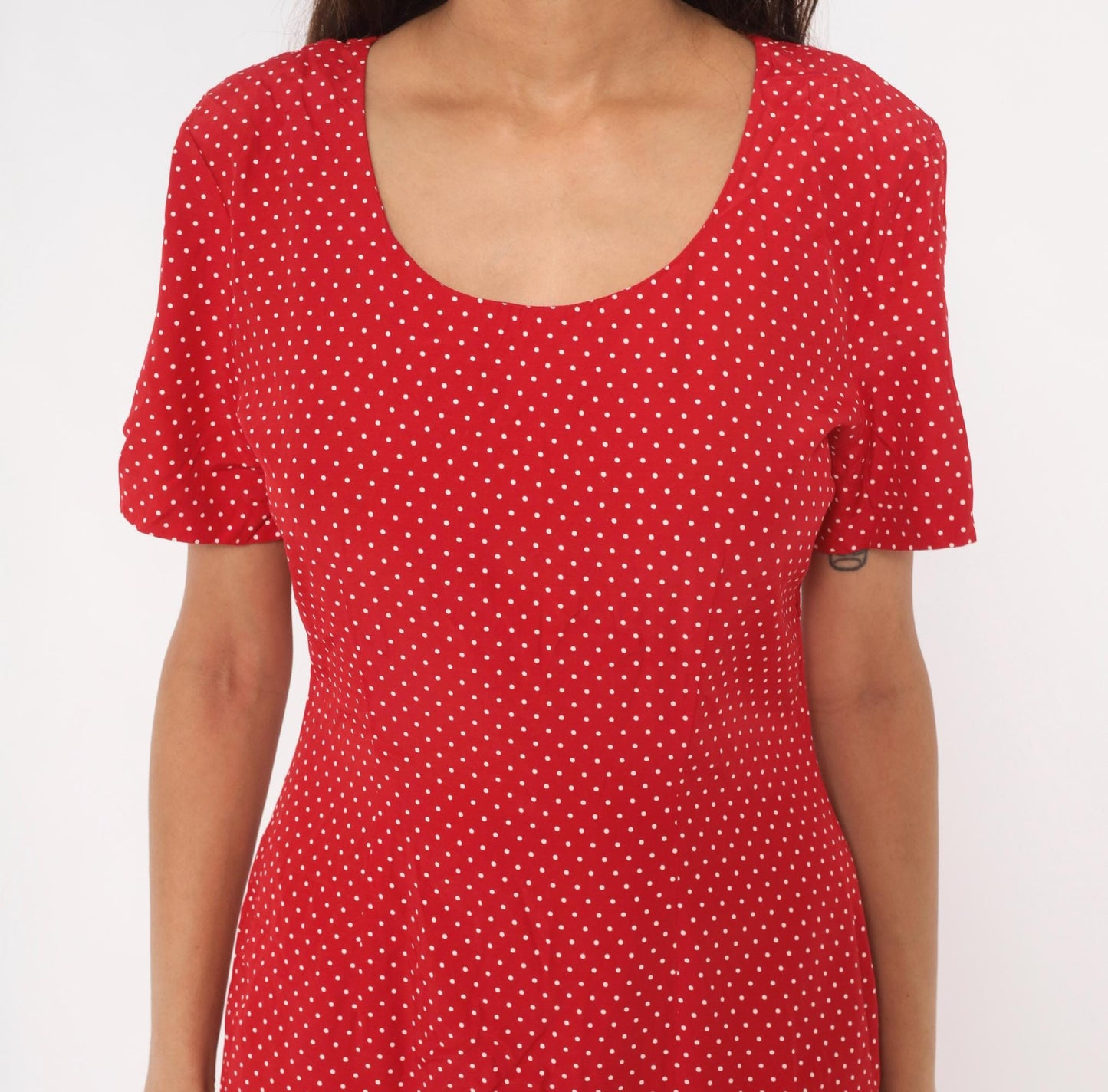 90s My Michelle Red White Polka Dot Mini Dress Short Sleeve Medium M
