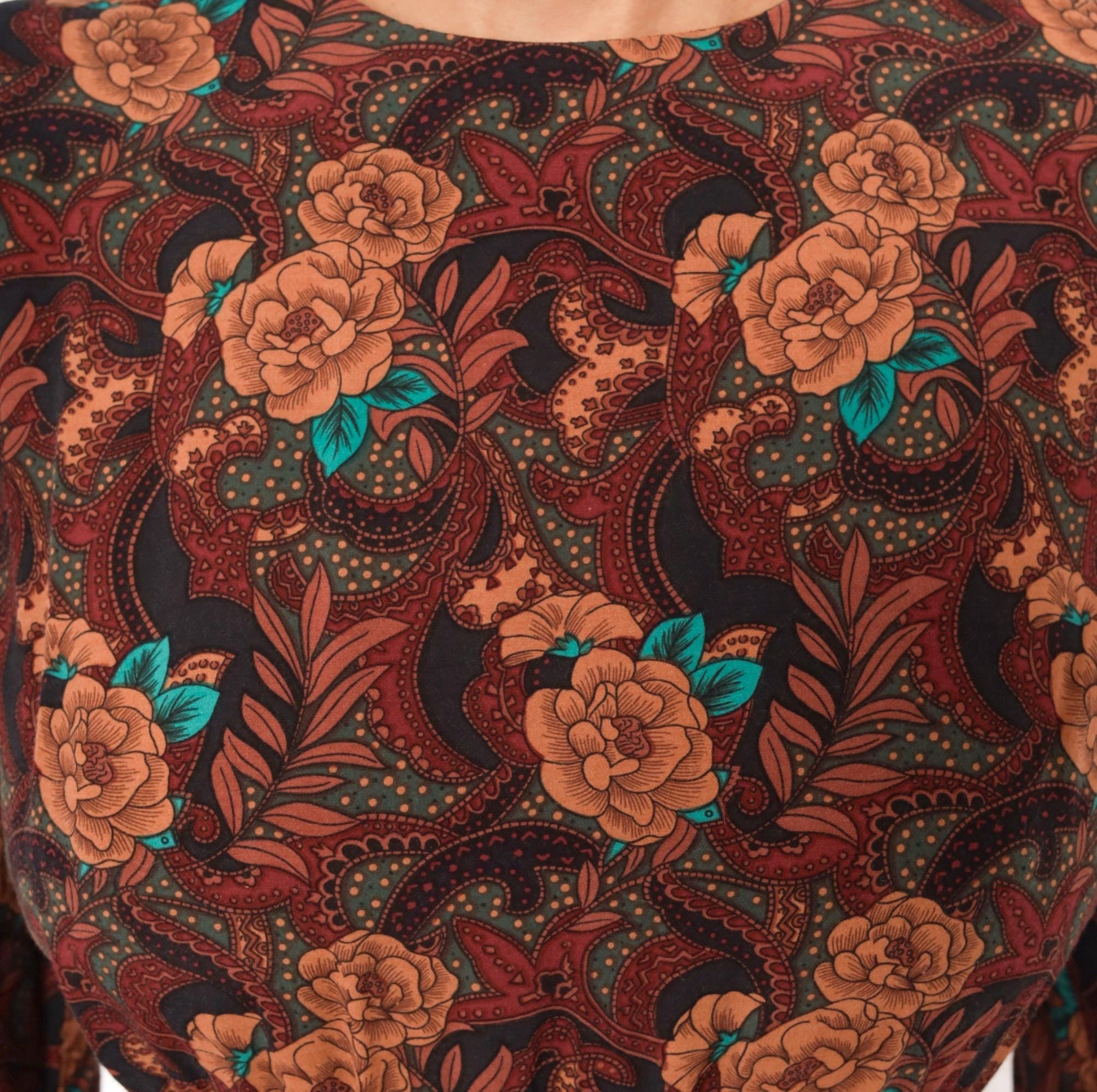 80s Karin Stevens Burgundy Floral Mini Dress Open Back Three Quarter Sleeve Medium