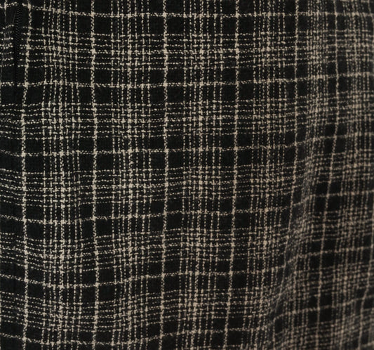90s Jeffrey Craig Black White Plaid Mini Skirt Buckle Wrap Small S