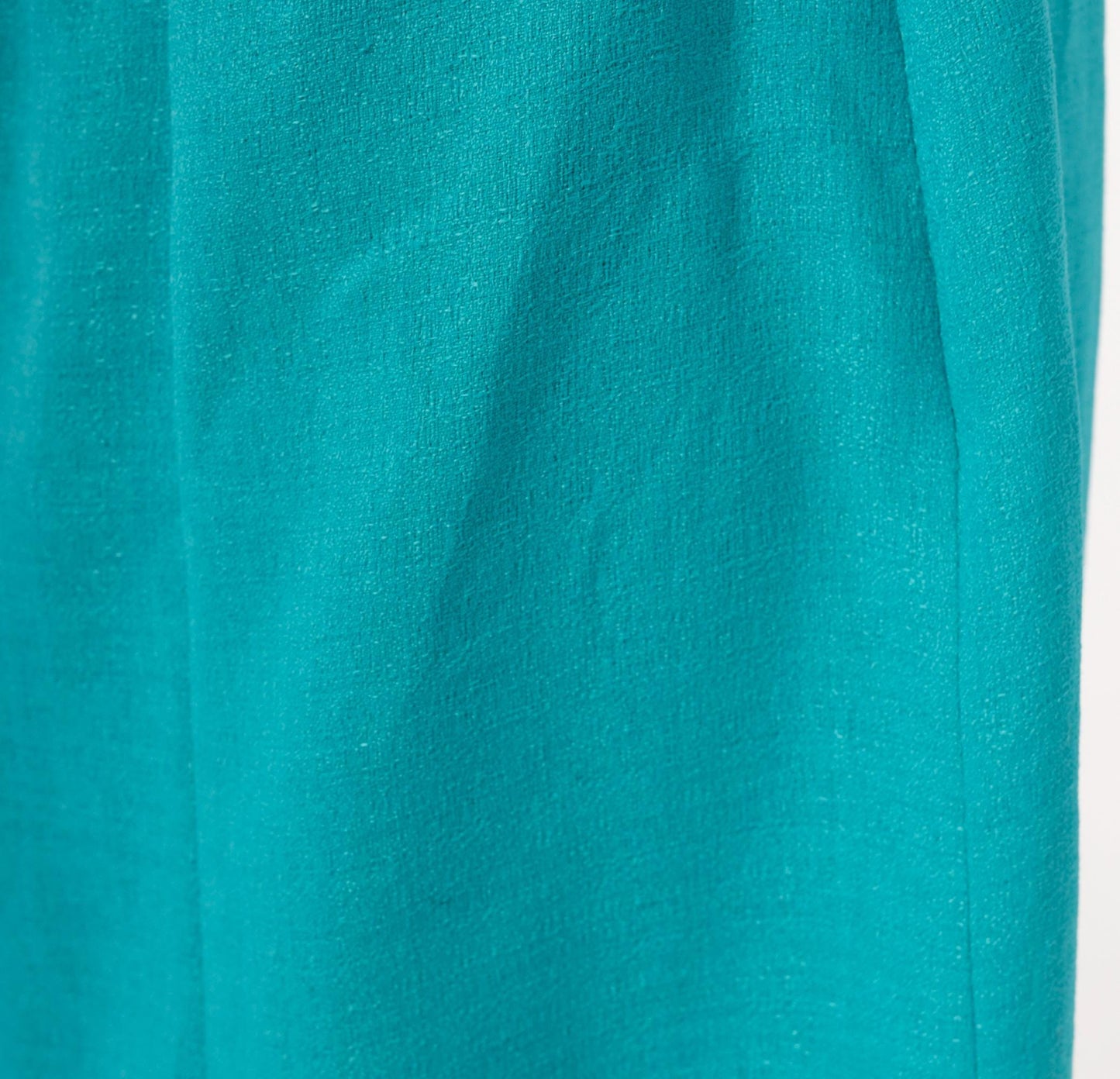 80s Teal Box Pleat Midi Skirt Turquoise A-Line Waistband Zip Large L