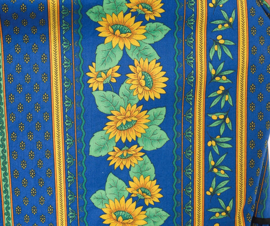 90s Solymod Sunflower Tiered Midi Skirt Blue Cotton Ruffle Small