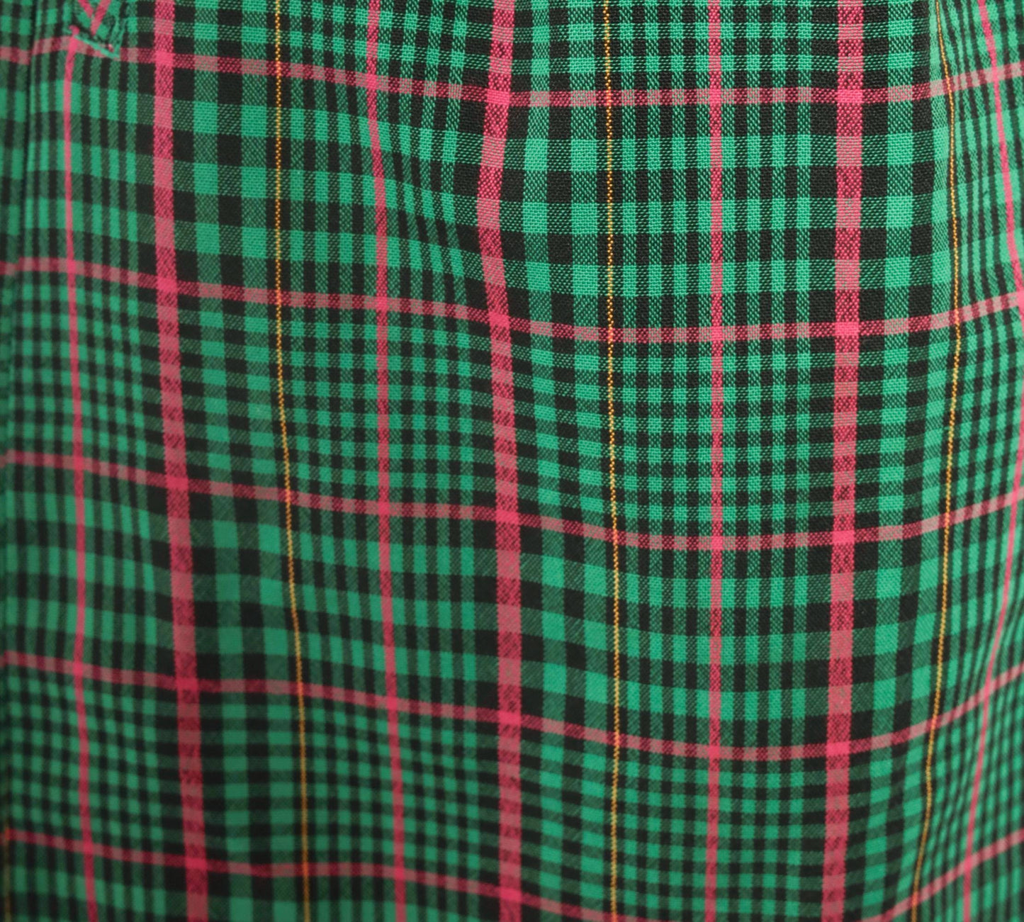 90s Green Plaid Bermuda Shorts High Rise Pleated Tartan Pink Preppy Medium