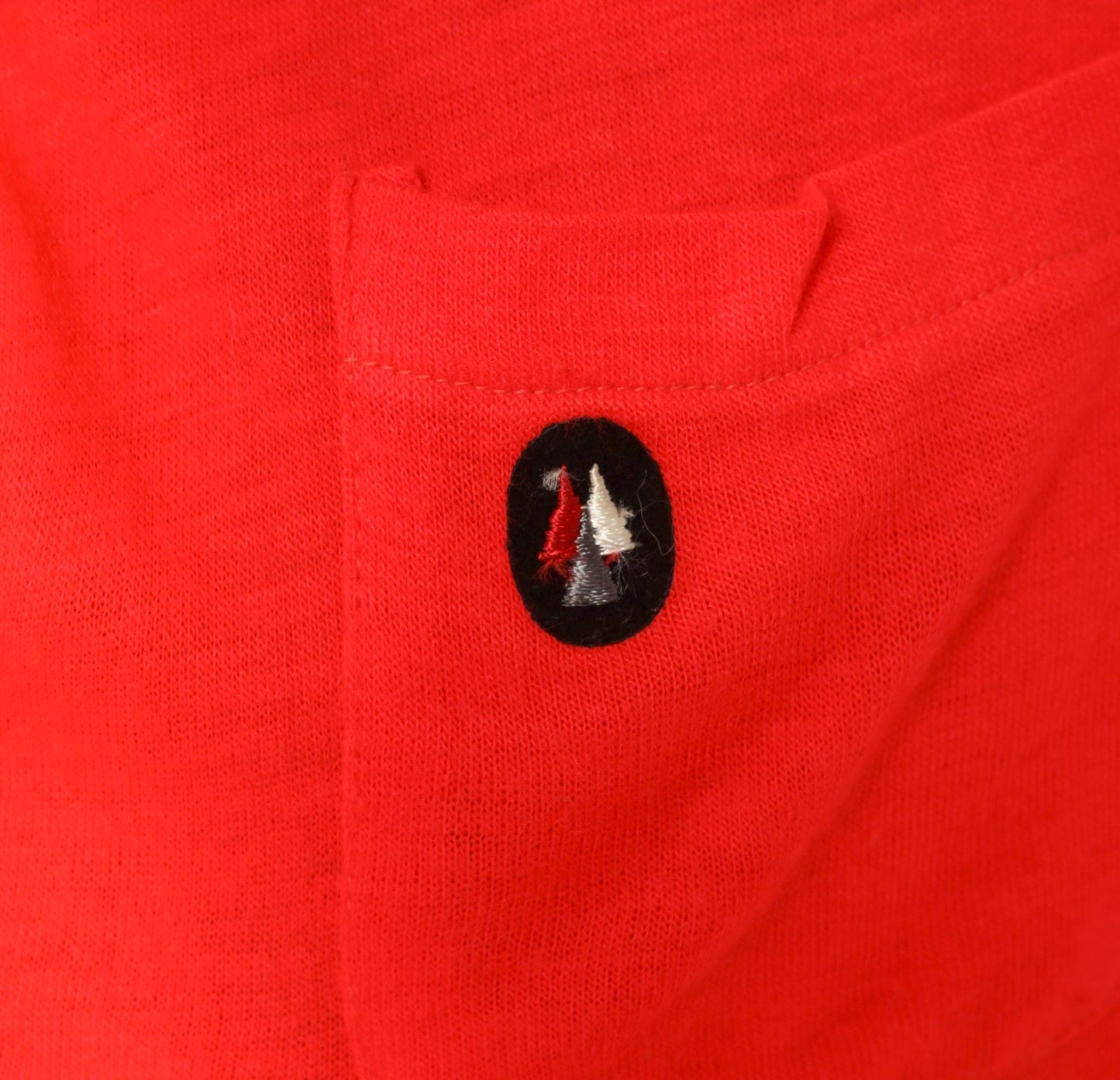70s Red Polo Shirt Long Sleeve Black Tipped Collar Snap Button Knit Large L