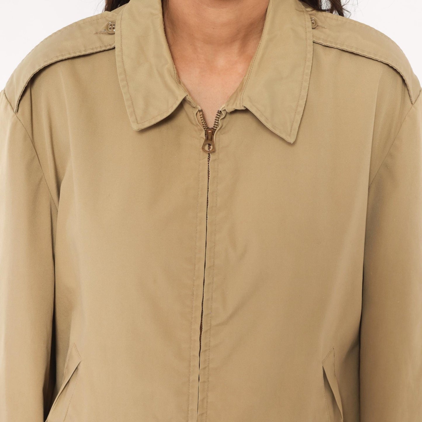 60s Ceiling Zero Blauer Harrington Jacket Tan Windbreaker Epaulette Extra Large