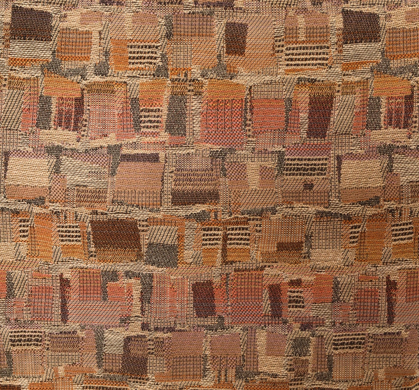 80s Geometric Patchwork Tapestry Pencil Skirt Tan Brown Rose Medium