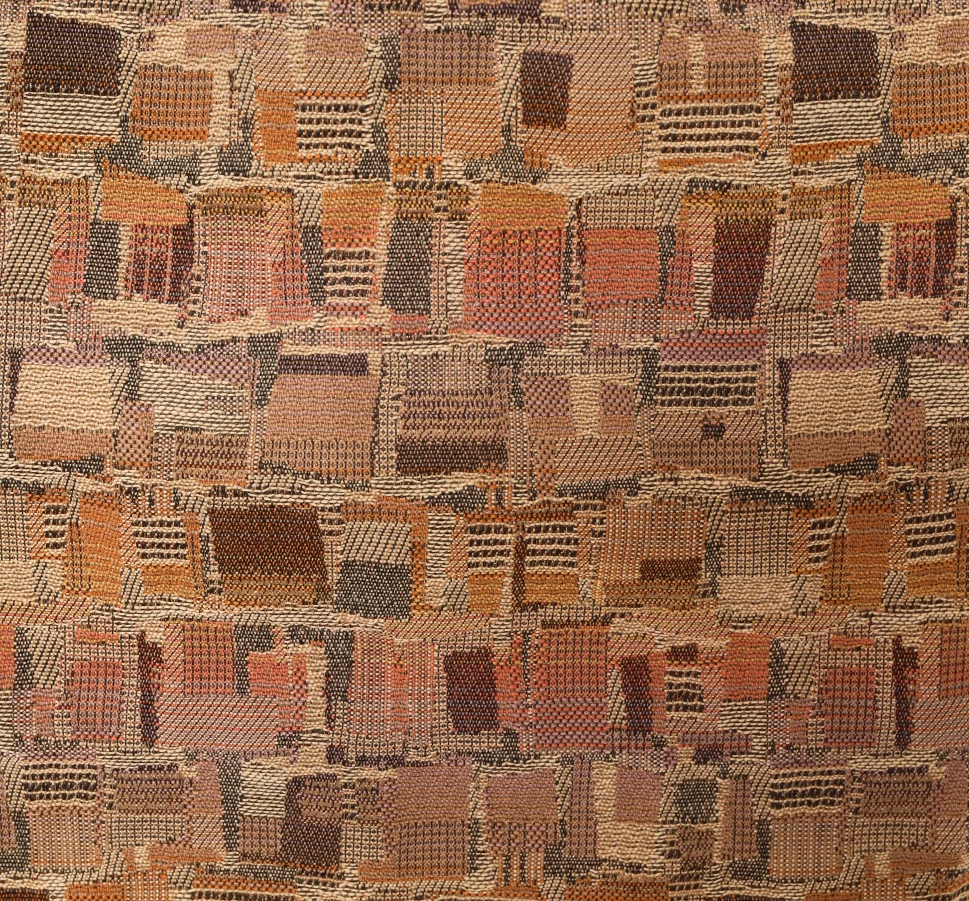 80s Geometric Patchwork Tapestry Pencil Skirt Tan Brown Rose Medium