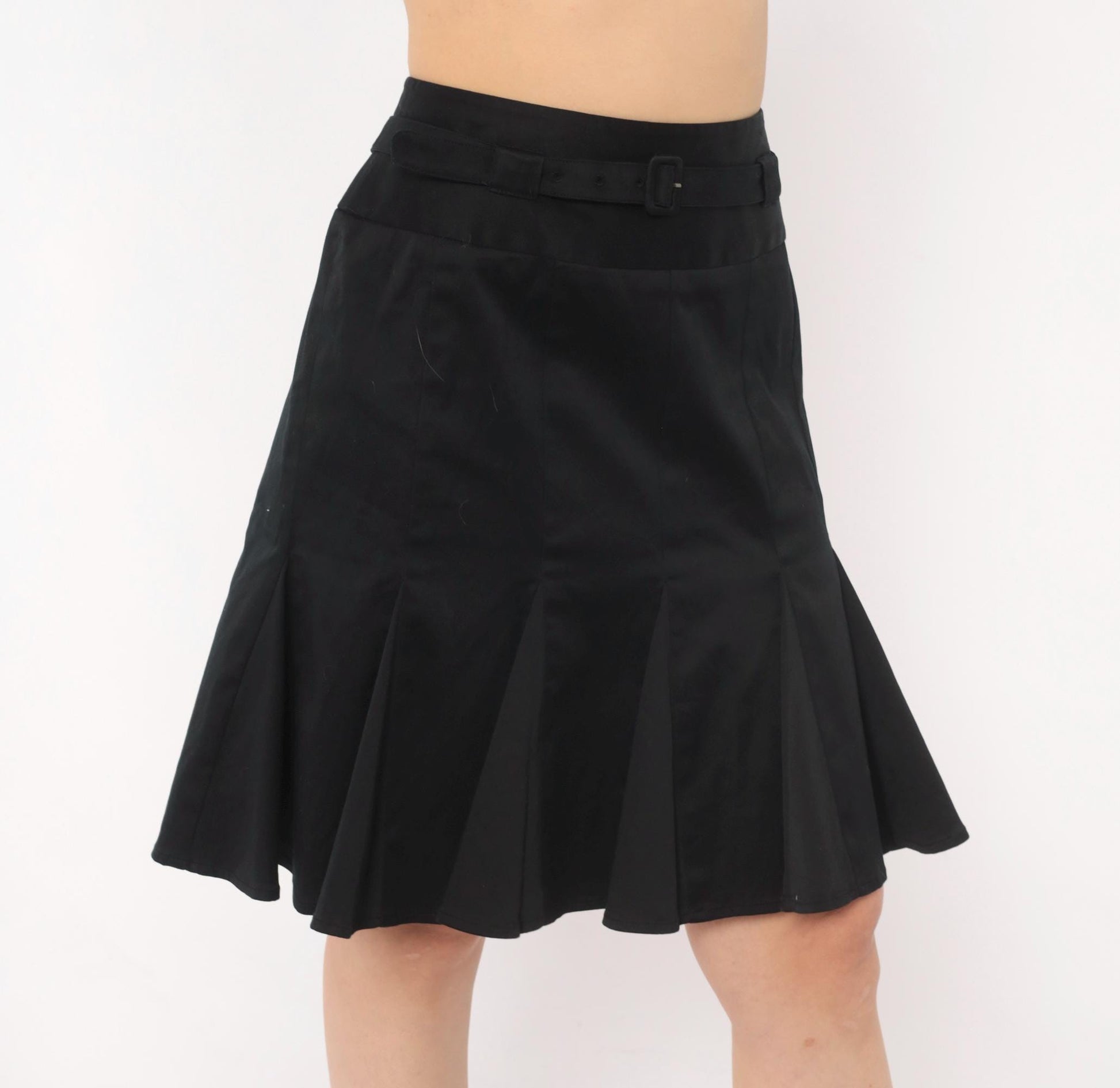 Y2K Pendleton Black Cotton Tulip Skirt Drop Waist Flounce Medium M