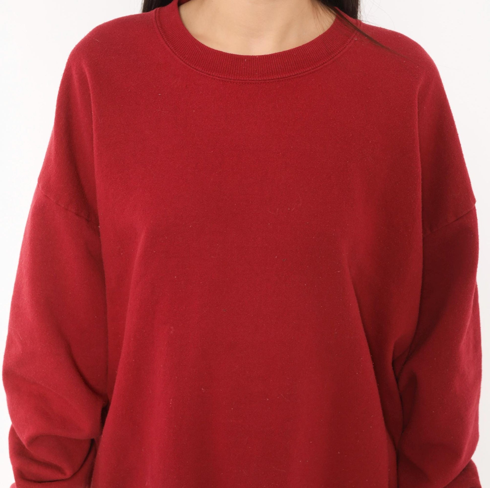 90s Jerzees Burgundy Crewneck Sweatshirt Cotton Blend Extra Large XL