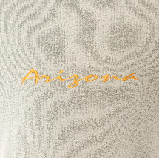 90s Arizona Embroidered Crewneck Sweater Tan Grey Speckled Niko's Large L