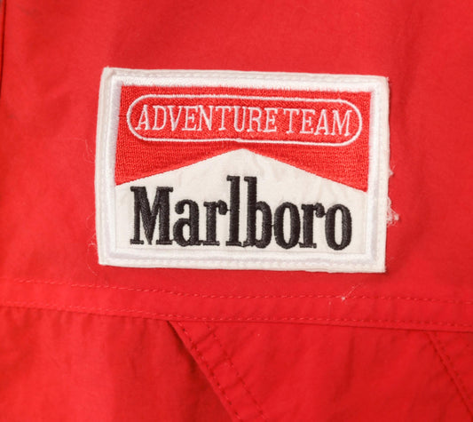 90s Marlboro Adventure Team Windbreaker Red Nylon Hooded Parka Large L