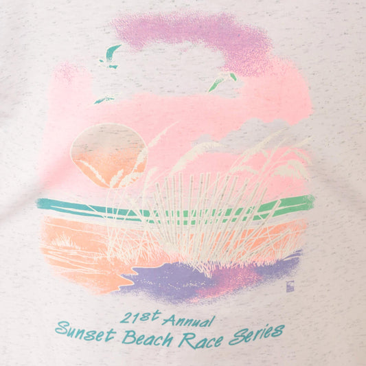 90s Sunset Beach Race Series Event Tee Heathered Grey Graphic Cotton Extra Large