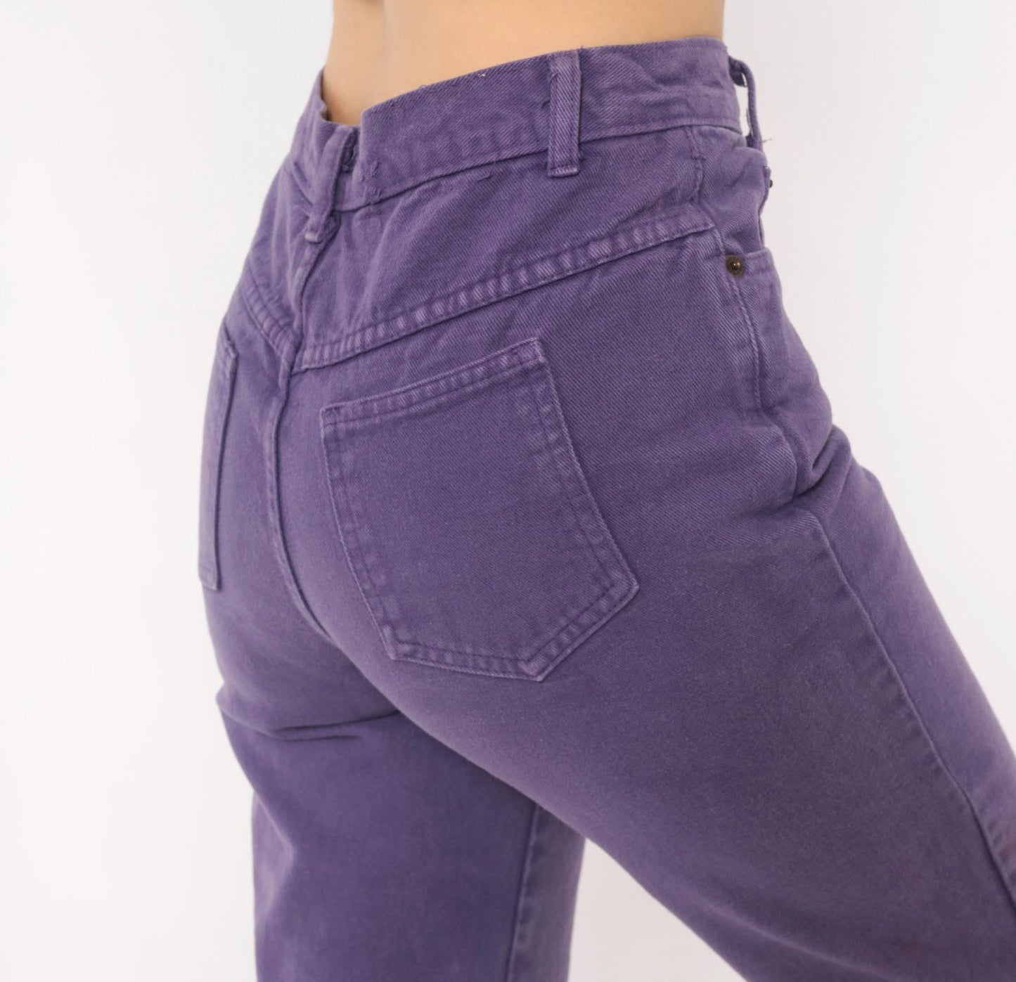90s Merona Purple High-Waisted Mom Jeans Tapered Denim 26 Waist