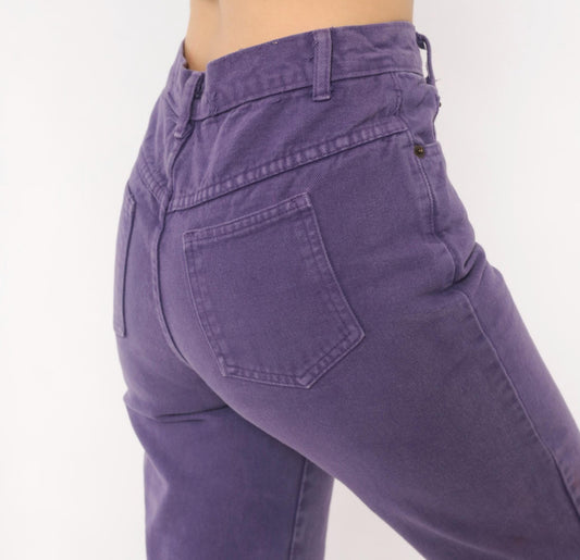 90s Merona Purple High-Waisted Mom Jeans Tapered Denim 26 Waist