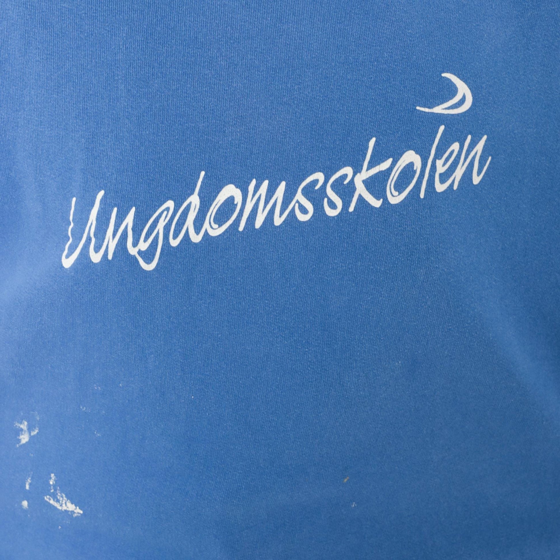 90s All Basic Ungdomsskolen Crewneck Sweatshirt Cobalt Blue Cotton Large L