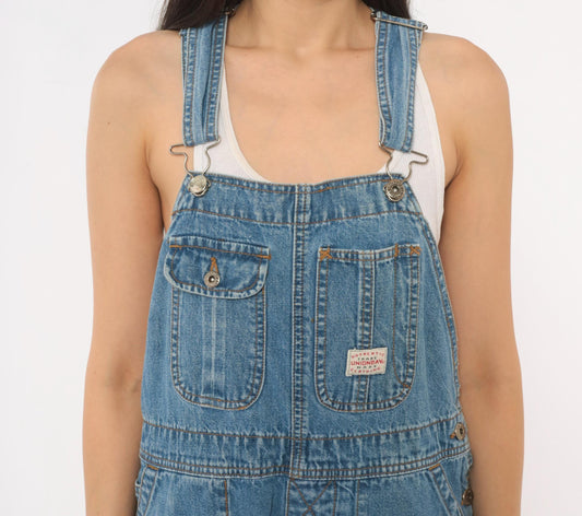 90s Unionbay Denim Overalls Medium Blue Cargo Bib Dungarees